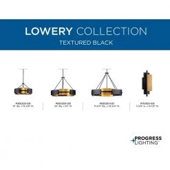 Lowery 3-Light Black/Distressed Gold Luxe Semi-Flush Mount Pendant Light by Progress Lighting -Progress Lighting Shop black distressed gold progress lighting chandeliers p350203 031 66 1000
