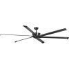 Huff Collection Indoor/Outdoor 96 in. Six-Blade Black Modern Ceiling Fan with Six-Speed Remote by Progress Lighting -Progress Lighting Shop black progress lighting ceiling fans without lights p250030 031 64 1000