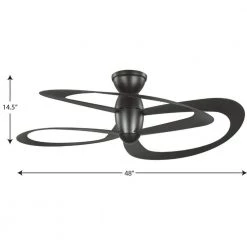 Willacy 48 in. 3-Blade Black DC Motor Contemporary Ceiling Fan by Progress Lighting -Progress Lighting Shop black progress lighting ceiling fans without lights p250063 031 44 1000