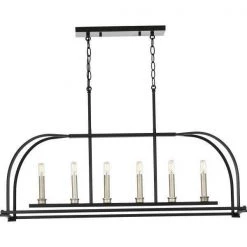 Seneca 6-Light Black Linear Chandelier by Progress Lighting -Progress Lighting Shop black progress lighting chandeliers p400175 031 4f 1000