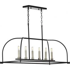 Seneca 6-Light Black Linear Chandelier by Progress Lighting