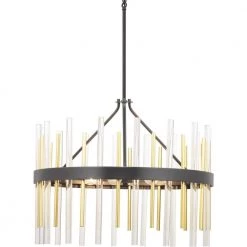 Orrizo Collection 6-Light Matte Black Clear Glass Luxe Chandelier Light by Progress Lighting -Progress Lighting Shop black progress lighting chandeliers p400176 031 44 1000