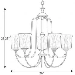 Bowman Collection 5-Light Matte Black Clear Chiseled Glass Coastal Chandelier Light by Progress Lighting -Progress Lighting Shop black progress lighting chandeliers p400194 031 76 1000