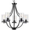 Lassiter Collection 5-Light Matte Black Clear Glass Modern Chandelier Light by Progress Lighting -Progress Lighting Shop black progress lighting chandeliers p400197 031 64 1000