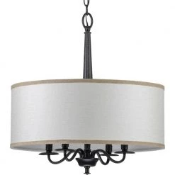 Durrell Collection 4-Light Black Chandelier by Progress Lighting