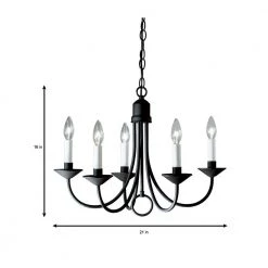 Five-Light Textured Black White Candles Traditional Chandelier Light by Progress Lighting -Progress Lighting Shop black progress lighting chandeliers p4008 31 44 1000
