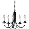 Five-Light Textured Black White Candles Traditional Chandelier Light by Progress Lighting -Progress Lighting Shop black progress lighting chandeliers p4008 31 64 1000