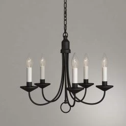 Five-Light Textured Black White Candles Traditional Chandelier Light by Progress Lighting -Progress Lighting Shop black progress lighting chandeliers p4008 31 a0 1000