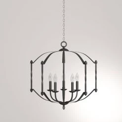 Greyson Collection 5-Light Matte Black Farmhouse Chandelier Light by Progress Lighting -Progress Lighting Shop black progress lighting chandeliers p4710 31 a0 1000