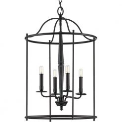 Durrell 4-Light Black Medium Foyer Pendant by Progress Lighting