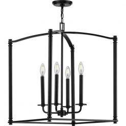 Winslett 4-Light Black Foyer Pendant by Progress Lighting 12 Winslett 4-Light Black Foyer Pendant by Progress Lighting -Progress Lighting Shop black progress lighting chandeliers p500240 031 4f 1000