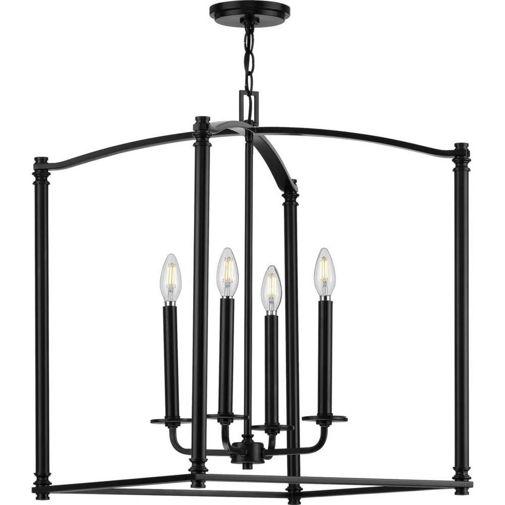 Winslett 4-Light Black Foyer Pendant by Progress Lighting 6 Winslett 4-Light Black Foyer Pendant by Progress Lighting - Image 4