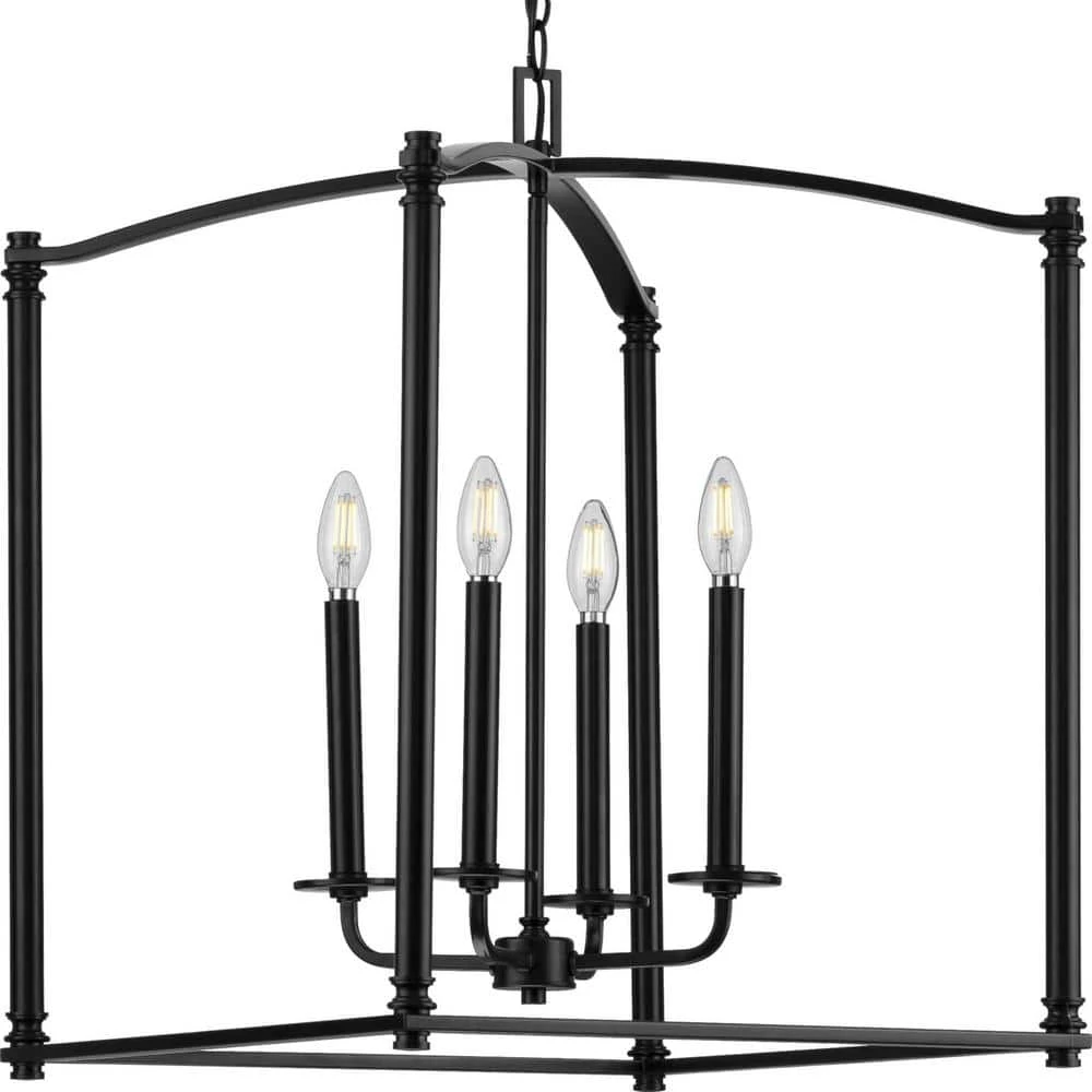 Winslett 4-Light Black Foyer Pendant by Progress Lighting 3 Winslett 4-Light Black Foyer Pendant by Progress Lighting