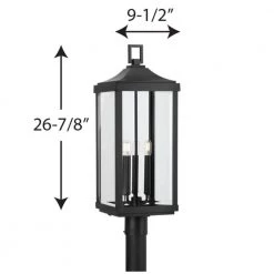 Gibbes Street Collection 9-1/2 in. 3-Light Textured Black Clear Beveled Glass New Traditional Outdoor Post Lantern Light by Progress Lighting -Progress Lighting Shop black progress lighting deck post lights p540004 031 76 1000