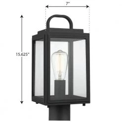 Grandbury Collection 1-Light Textured Black Clear Glass Farmhouse Outdoor Post Lantern Light by Progress Lighting -Progress Lighting Shop black progress lighting deck post lights p540064 031 76 1000