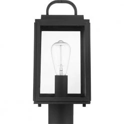 Grandbury Collection 1-Light Textured Black Clear Glass Farmhouse Outdoor Post Lantern Light by Progress Lighting -Progress Lighting Shop black progress lighting deck post lights p540064 031 fa 1000