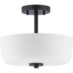 Tobin Collection 2-Light Black Semi- Flush Mount by Progress Lighting