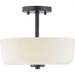 Tobin Collection 2-Light Black Semi- Flush Mount by Progress Lighting -Progress Lighting Shop black progress lighting flush mount lights p350137 031 fa 1000