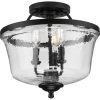 Bowman 14.25 in. Black 3-Light Semi-Flush Mount Convertible by Progress Lighting -Progress Lighting Shop black progress lighting flush mount lights p350148 031 64 1000