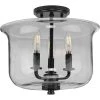 Winslett 13.75 in. Black 3-Light Semi-Flush Mount Convertible by Progress Lighting 1 Winslett 13.75 in. Black 3-Light Semi-Flush Mount Convertible by Progress Lighting -Progress Lighting Shop black progress lighting flush mount lights p350153 031 64 1000