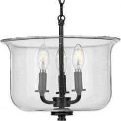 Winslett 13.75 in. Black 3-Light Semi-Flush Mount Convertible by Progress Lighting 13 Winslett 13.75 in. Black 3-Light Semi-Flush Mount Convertible by Progress Lighting -Progress Lighting Shop black progress lighting flush mount lights p350153 031 66 1000