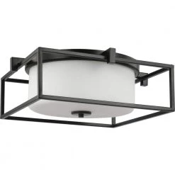 Chadwick 15-3/8 in. 2-Light Black Semi-Flush Mount by Progress Lighting