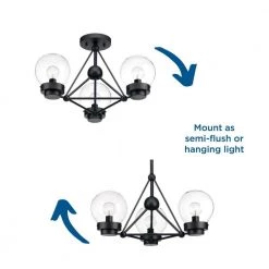 Spatial Collection 3-Light Black Semi-Flush Mount by Progress Lighting -Progress Lighting Shop black progress lighting flush mount lights p400077 031 66 1000