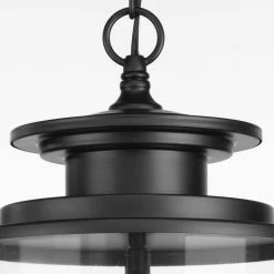 Squire Collection 3-Light Matte Black Clear Glass New Traditional Outdoor Hanging Lantern Light by Progress Lighting -Progress Lighting Shop black progress lighting outdoor chandeliers p550012 031 4f 1000