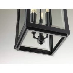 Gibbes Street Collection 3-Light Textured Black Clear Beveled Glass New Traditional Outdoor Hanging Porch Lantern Light by Progress Lighting -Progress Lighting Shop black progress lighting outdoor pendant lights p550004 031 4f 1000