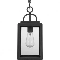 Grandbury Collection 1-Light Textured Black Clear Glass Farmhouse Outdoor Hanging Lantern Light by Progress Lighting 19 Grandbury Collection 1-Light Textured Black Clear Glass Farmhouse Outdoor Hanging Lantern Light by Progress Lighting -Progress Lighting Shop black progress lighting outdoor pendant lights p550064 031 fa 1000