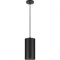 Cylinder Collection 6 in. 1-Light Black LED Modern Outdoor Pendant Hanging Light by Progress Lighting -Progress Lighting Shop black progress lighting outdoor pendant lights p550100 031 30 44 1000