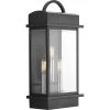 Santee Collection 3-Light Matte Black Clear Beveled Glass Farmhouse Outdoor Large Wall Lantern Light by Progress Lighting -Progress Lighting Shop black progress lighting outdoor sconces p560003 031 64 1000