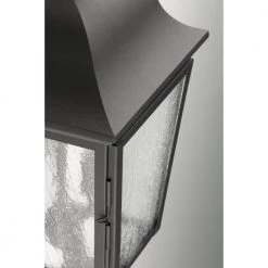 Kiawah Collection 2-Light Textured Black Clear Seeded Glass Farmhouse Outdoor Medium Wall Lantern Light by Progress Lighting -Progress Lighting Shop black progress lighting outdoor sconces p560011 031 1d 1000