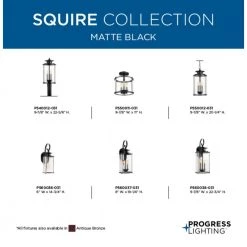Squire Collection 3-Light Matte Black Clear Glass New Traditional Outdoor Large Wall Lantern Light by Progress Lighting -Progress Lighting Shop black progress lighting outdoor sconces p560038 031 a0 1000