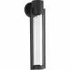Z-1030 LED Collection 1-Light Textured Black Clear Glass Modern Outdoor Medium Wall Lantern Light by Progress Lighting