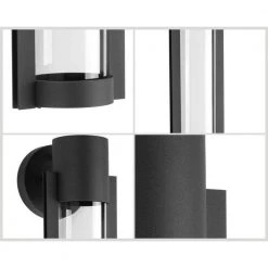 Z-1030 LED Collection 1-Light Textured Black Clear Glass Modern Outdoor Medium Wall Lantern Light by Progress Lighting -Progress Lighting Shop black progress lighting outdoor sconces p560056 031 30 66 1000