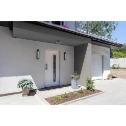 Z-1030 LED Collection 1-Light Textured Black Clear Glass Modern Outdoor Medium Wall Lantern Light by Progress Lighting -Progress Lighting Shop black progress lighting outdoor sconces p560056 031 30 c3 1000