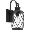 Hollingsworth Collection 1-Light Textured Black Clear Seeded Glass Farmhouse Outdoor Small Wall Lantern Light by Progress Lighting -Progress Lighting Shop black progress lighting outdoor sconces p560080 031 64 1000