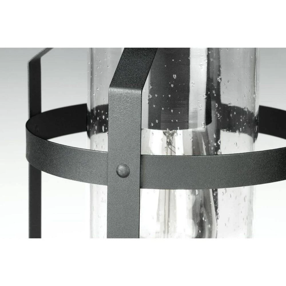 Haslett Collection 1-Light Textured Black Clear Seeded Glass Farmhouse Outdoor Small Wall Lantern Light by Progress Lighting 6 Haslett Collection 1-Light Textured Black Clear Seeded Glass Farmhouse Outdoor Small Wall Lantern Light by Progress Lighting - Image 4