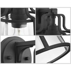 Benton Harbor Collection 1-Light Textured Black Clear Glass Urban Industrial Outdoor Small Wall Lantern Light by Progress Lighting -Progress Lighting Shop black progress lighting outdoor sconces p560177 031 1d 1000