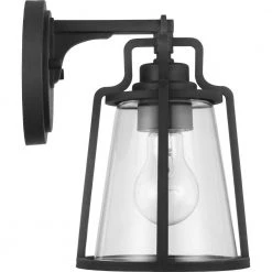 Benton Harbor Collection 1-Light Textured Black Clear Glass Urban Industrial Outdoor Small Wall Lantern Light by Progress Lighting -Progress Lighting Shop black progress lighting outdoor sconces p560177 031 fa 1000