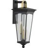 Chatsworth Collection 3-Light Textured Black Clear Glass New Traditional Outdoor Large Wall Lantern Light by Progress Lighting