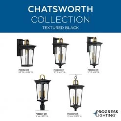 Chatsworth Collection 3-Light Textured Black Clear Glass New Traditional Outdoor Large Wall Lantern Light by Progress Lighting -Progress Lighting Shop black progress lighting outdoor sconces p560184 031 66 1000