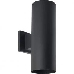 Coastal 14 in. Black LED Outdoor Wall Cylinder Light Square Aluminum Modern Cylinder by Progress Lighting