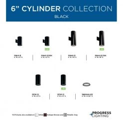 Cylinder Collection 6" Black Modern Outdoor LED Aluminum Wall Lantern Entry, Garage, Porch Light by Progress Lighting -Progress Lighting Shop black progress lighting outdoor sconces p5641 31 30k a0 1000
