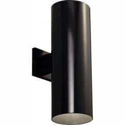 Cylinder Collection 6" Black Modern Outdoor LED Up and Down Light Aluminum Wall Lantern by Progress Lighting