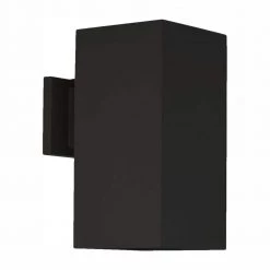 6" LED Square Cylinder Collection Black Modern Outdoor Wall Lantern Light by Progress Lighting