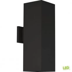 6" LED Square Cylinder Collection Black Modern Outdoor Up and Down Light Aluminum Wall Lantern by Progress Lighting -Progress Lighting Shop black progress lighting outdoor sconces p5644 31 30k a0 1000