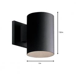 5" Black Outdoor Modern Wall Cylinder for Outdoor Spaces with Up-Down Light Output by Progress Lighting -Progress Lighting Shop black progress lighting outdoor sconces p5674 31 1d 1000