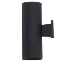 5" Black Outdoor Modern Wall Cylinder for Outdoor Spaces with Up-Down Light Output by Progress Lighting -Progress Lighting Shop black progress lighting outdoor sconces p5675 31 1d 1000